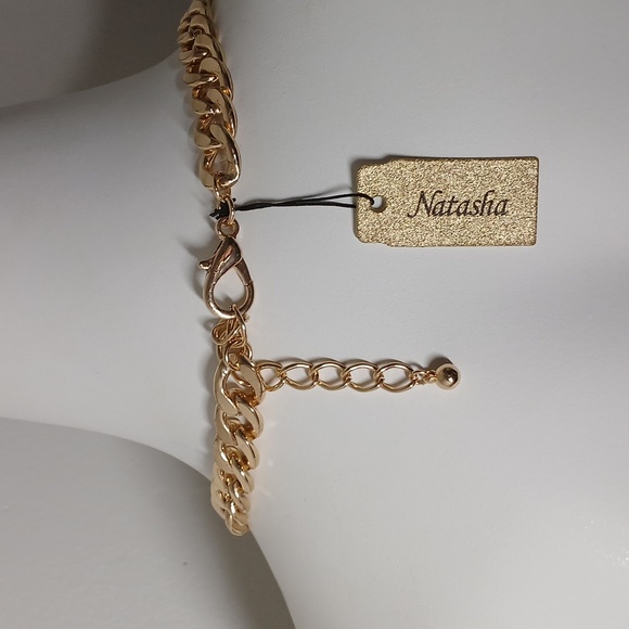 *NWT* Natasha Goldtone Bridal Whimsical Rhinestone Butterfly Statement Necklace - Picture 5 of 16